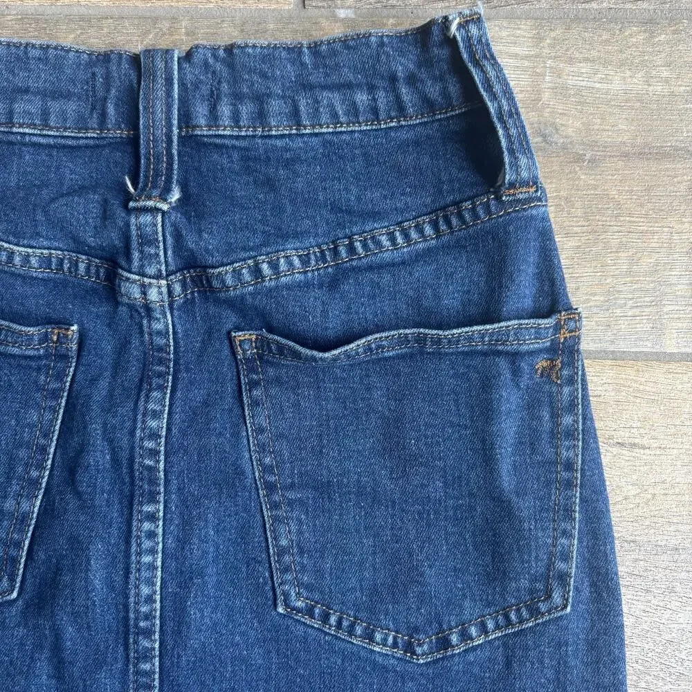 Madewell Denim Mini Skirt Womens‎ 23 Blue Button Front High Waisted A-Line